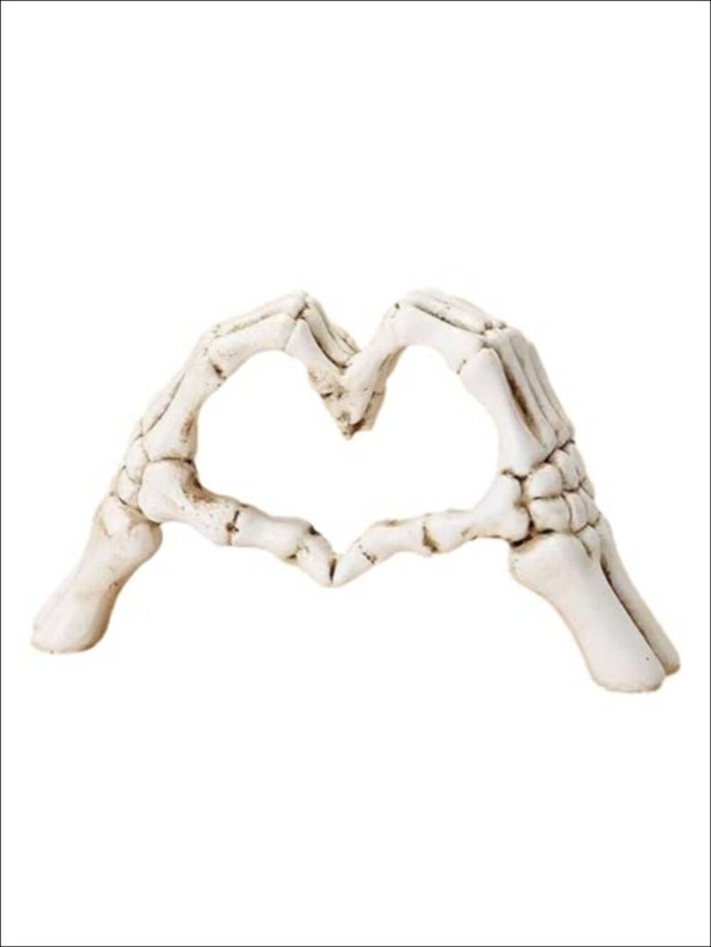 Resin Skeleton Heart Hands Sculpture Gothic Home Decor Figurine